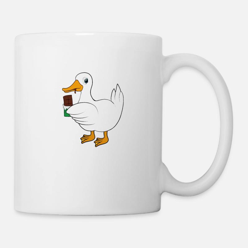 Ente mit Schokolade Spruch - Tasse - Weiß
