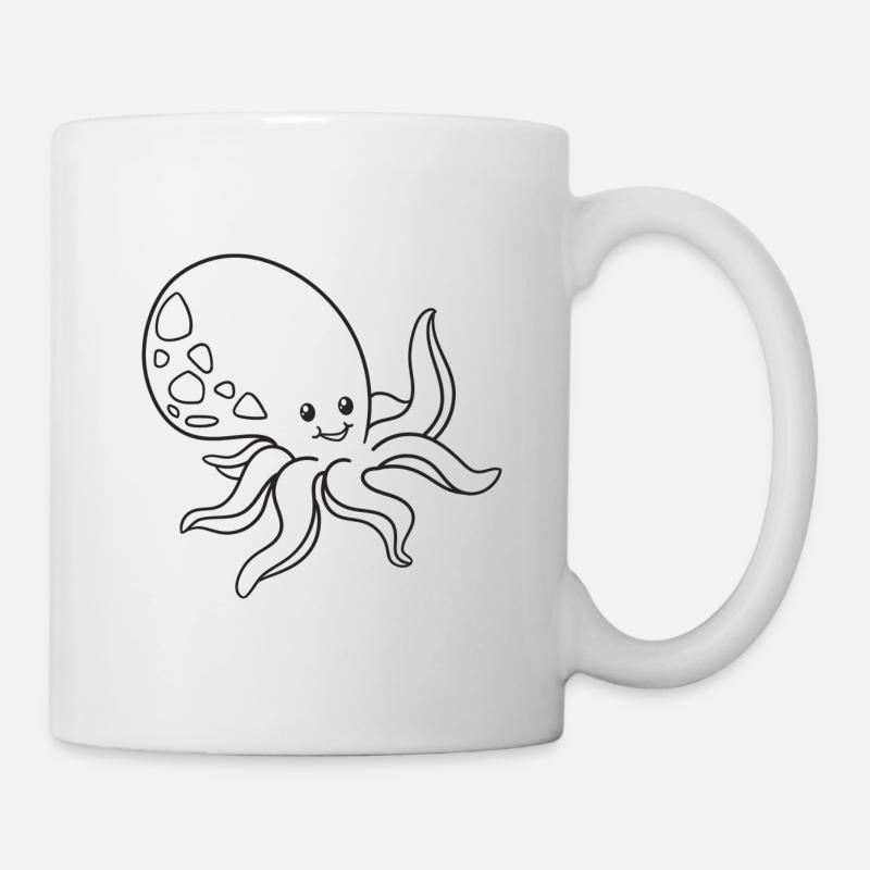 Octopus, squid, gift, gift idea - Mug - white