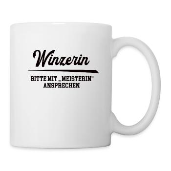 Winzerin Meisterin Winzermeisterin Weinmeisterin - Tasse - Weiß - Rechts