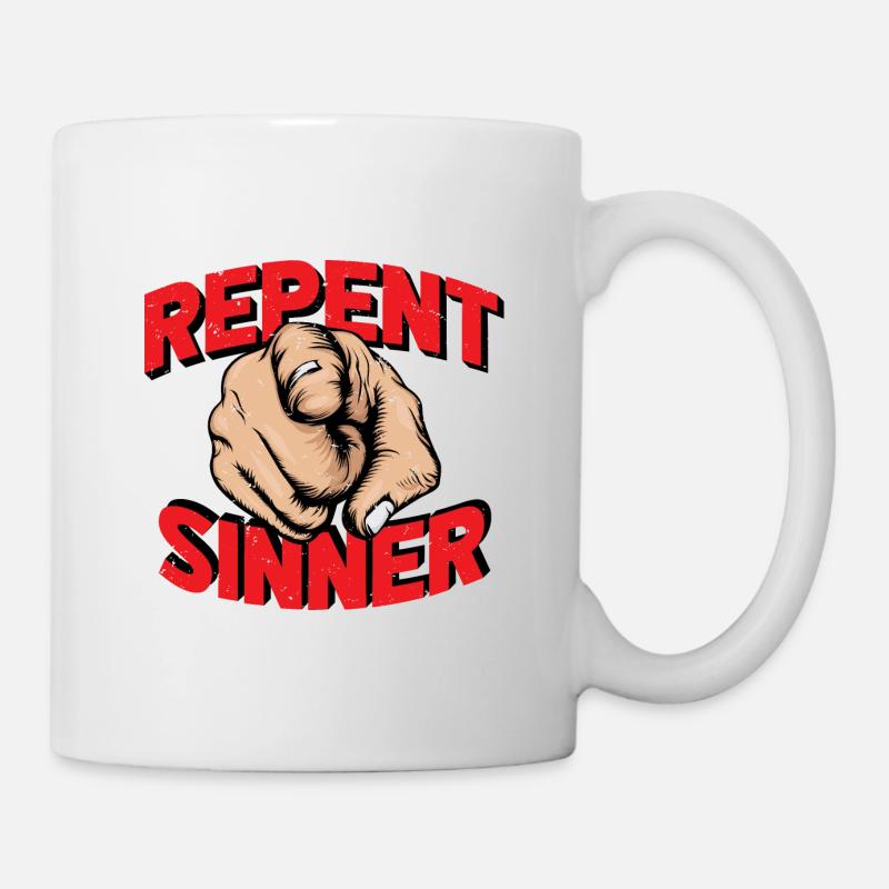Repent Sinner Red - Mug - white
