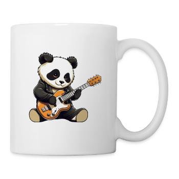 Cool panda guitarist and rocker - Mug - white - Right