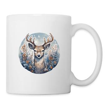 Winter landscape with deer - Mug - white - Right