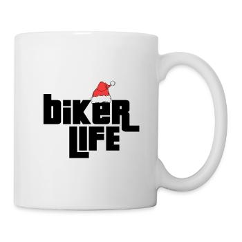 biker life chrismas - Tasse - Weiß - Rechts