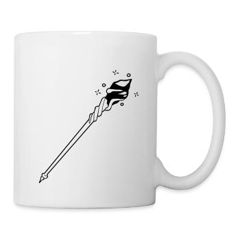 Wizards wand with gem - Mug - white - Right