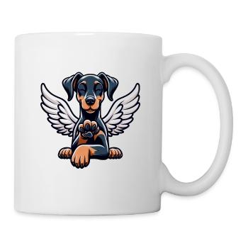 Cute Doberman Angel with Wings Design - Mug - white - Right