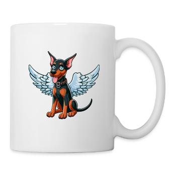 Cute Doberman Angel with Wings Design - Mug - white - Right