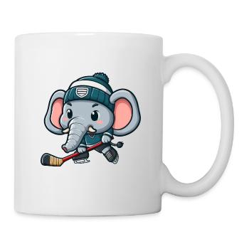 Süßer Elefant Comic Eishockeyspieler Design - Tasse - Weiß - Rechts