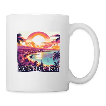 Montego Bay Jamaica Sunset Purple Colors Design - Mug - white - Right