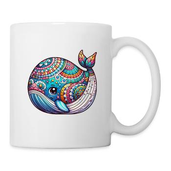 Artistiquement peint baleine éclosion de l’œuf de Pâques - Mug blanc - blanc - Droite