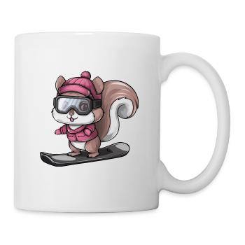 Cool Squirrel Snowboarder Winter Sports - Mug - white - Right