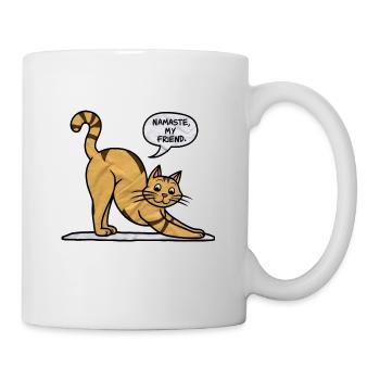 Cat at Yoga: Namaste Exercises & Gymnastics - Mug - white - Right