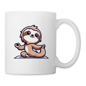 Poses de yoga et de gymnastique paresseux - Mug blanc - blanc - Droite