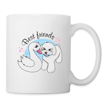 Le mignon bébé cygne et le chiot sont les meilleurs amis - Mug blanc - blanc - Droite