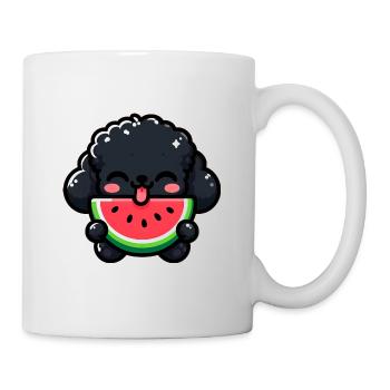 Summery poodle with watermelon - Mug - white - Right
