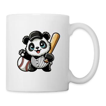 Panda Baseballspieler in Aktion - Tasse - Weiß - Rechts