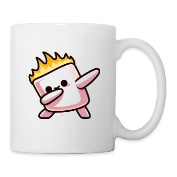 Marshmallow Feuer Flamme Grillen Dab - Tasse - Weiß - Rechts