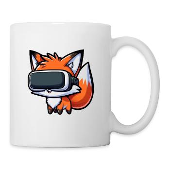 Mignon Fox VR Gamer Dessin animé de réalité virtuelle - Mug blanc - blanc - Droite