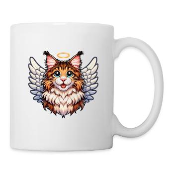 Chat ange Maine Coon avec ailes - Mug blanc - blanc - Droite