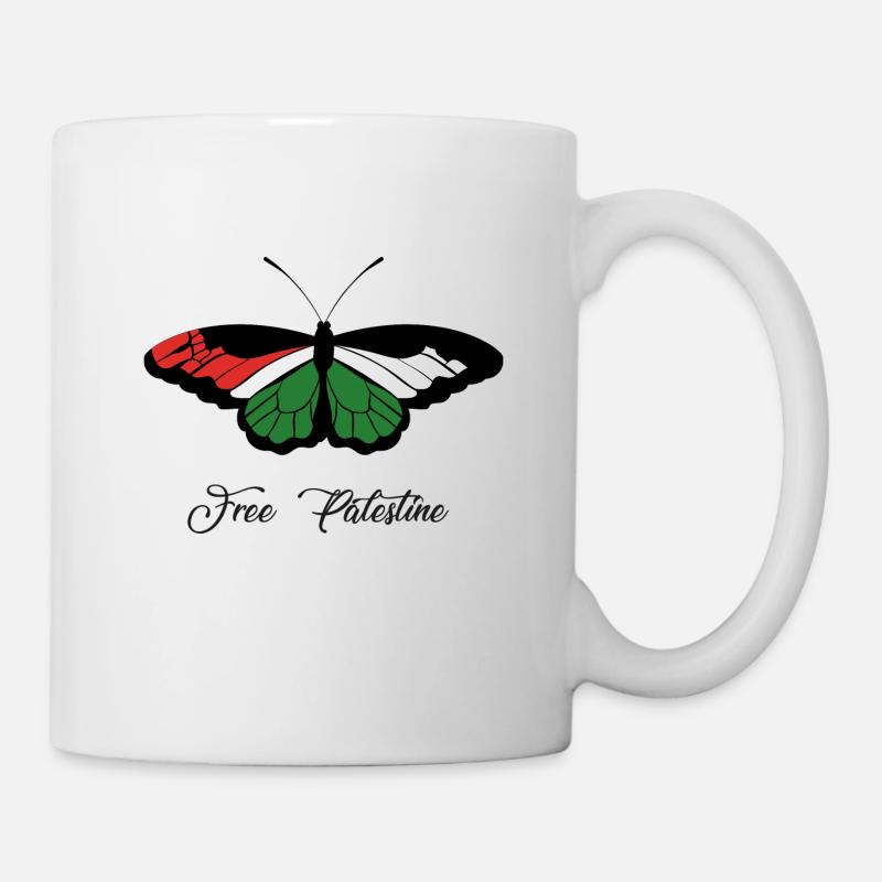 Free Palestine Butterfly - Mug - white