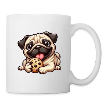 Cute Pug Biscuit Cartoon Dessert Dessert - Mug - white - Right