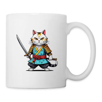 Chat samouraï - Mug blanc - blanc - Droite