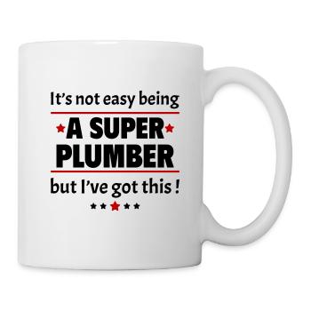Pas facile d’être un super plombier ! - Mug blanc - blanc - Droite