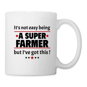 Pas facile d’être un super agriculteur ! - Mug blanc - blanc - Droite