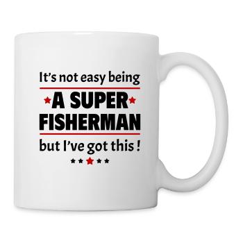 Nicht einfach, ein Super-Angler zu sein! - Tasse - Weiß - Rechts