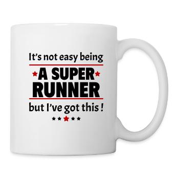 Not easy to be a super runner! - Mug - white - Right