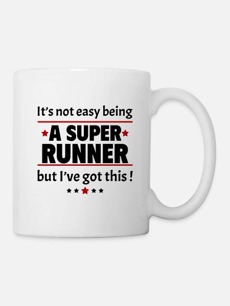 Not easy to be a super runner! - Mug - white