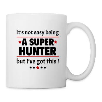 Not easy to be a super hunter! - Mug - white - Right