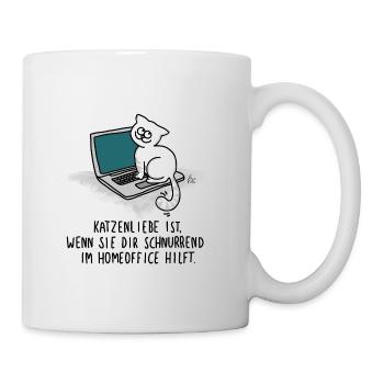 L’amour du chat est - aide à ronronner dans le bureau à domicile - Mug blanc - blanc - Droite