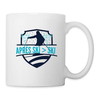Après Ski Logo: Ski Benchmark - Tasse - Weiß - Rechts