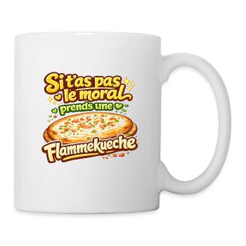 Si t'as pas le moral Flammekueche Alsace tshirt - Mug blanc - blanc - Droite