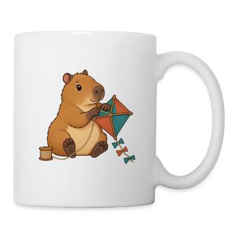 Capybara baut einen Papierdrachen - Tasse - Weiß - Rechts