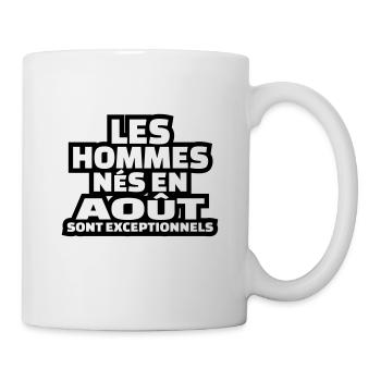 les hommes nés en août sont exceptionnels - Mug blanc - blanc - Droite