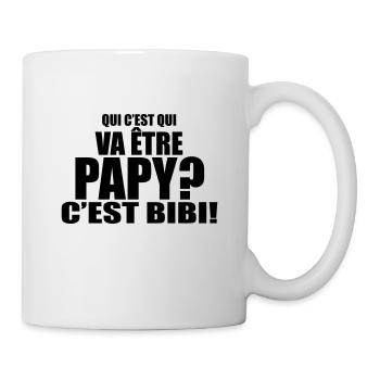 qui c'est qui va être papy?c'est ! - Mug blanc - blanc - Droite