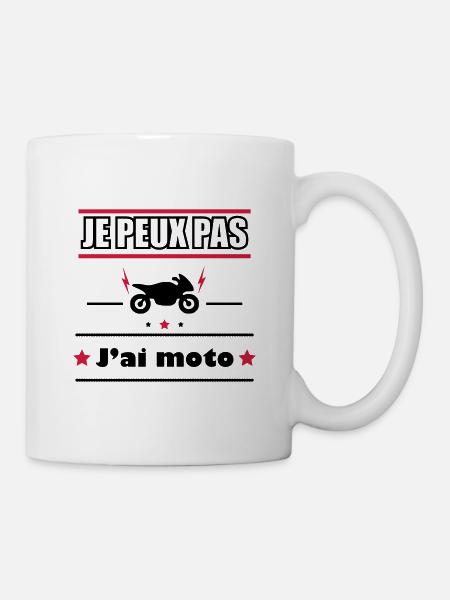 Je peux pas j'ai moto,Moto,Motard - Mug blanc - blanc