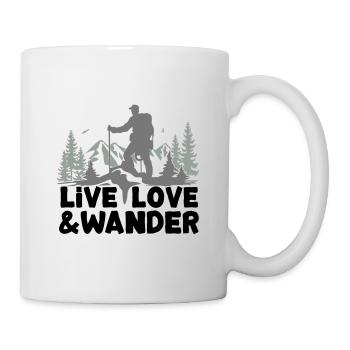 Live Love et Wander pour les randonneurs, Nordic Walkers - Mug blanc - blanc - Droite