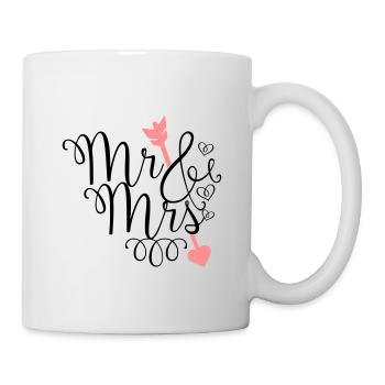 Heart Mr Mrs - Tasse - Weiß - Rechts