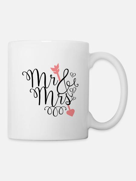 Heart Mr Mrs - Mug - white