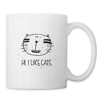I like cats. Katzenfrau. Katze. - Tasse - Weiß - Rechts