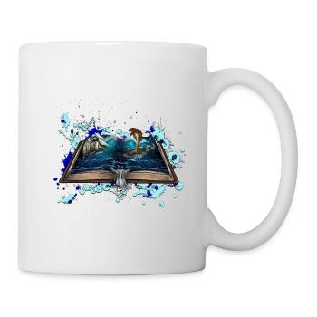 Schiff im Sturm mir Schlange Illustration - Tasse - Weiß - Rechts