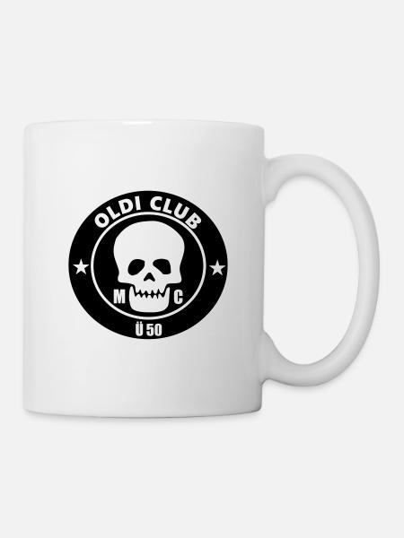 lustige sprüche, coole ,totenkopf, ü50 - Tasse - Weiß
