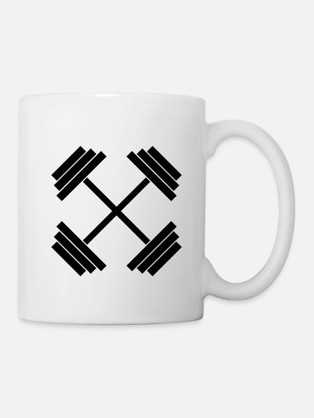 Hanteln - Tasse - Weiß
