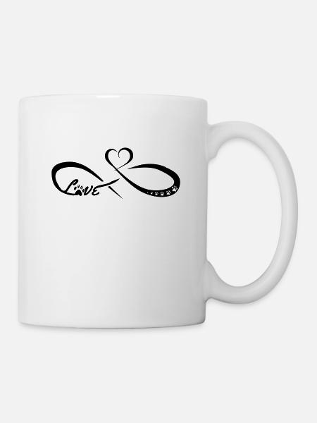 coeur infini pawing trace texte - Mug blanc - blanc