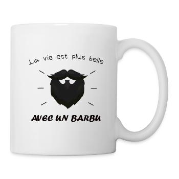 la vie est plus belle avec un barbu cadeau drôles - Mug blanc - blanc - Droite