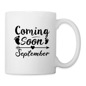 baby is coming soon September - Mug - white - Right