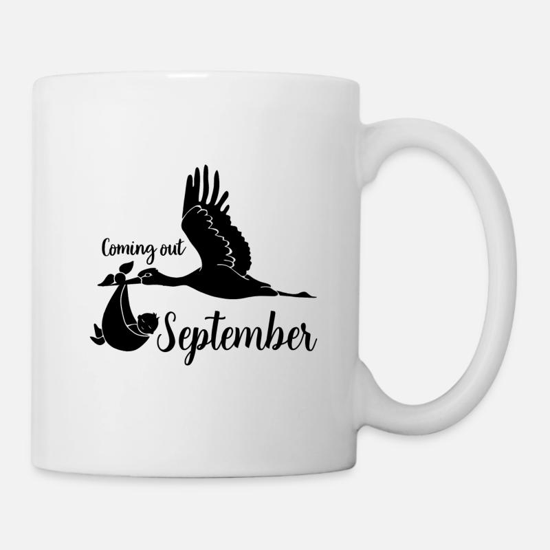 Stork Baby est enceinte en septembre - Mug blanc - blanc