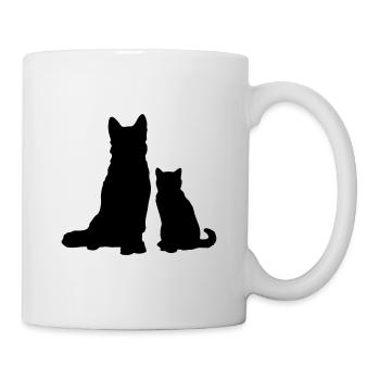 Dog with cat / dog with cat / chien avec chat - Mug - white - Right